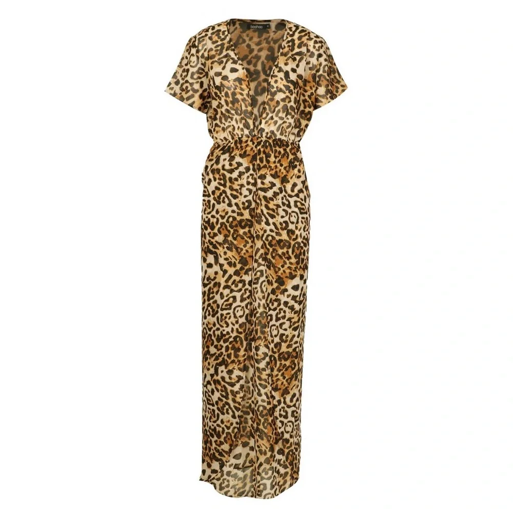 Leopard print maxi beach kaftan - Picture 4 of 6